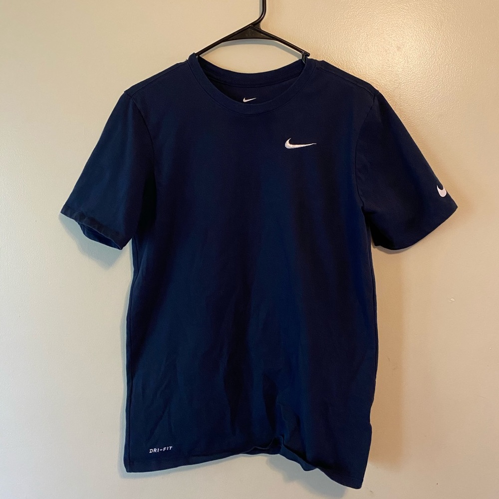 🔵Mens Nike Short Sleeve Tee T-Shirt Navy Dri-Fit